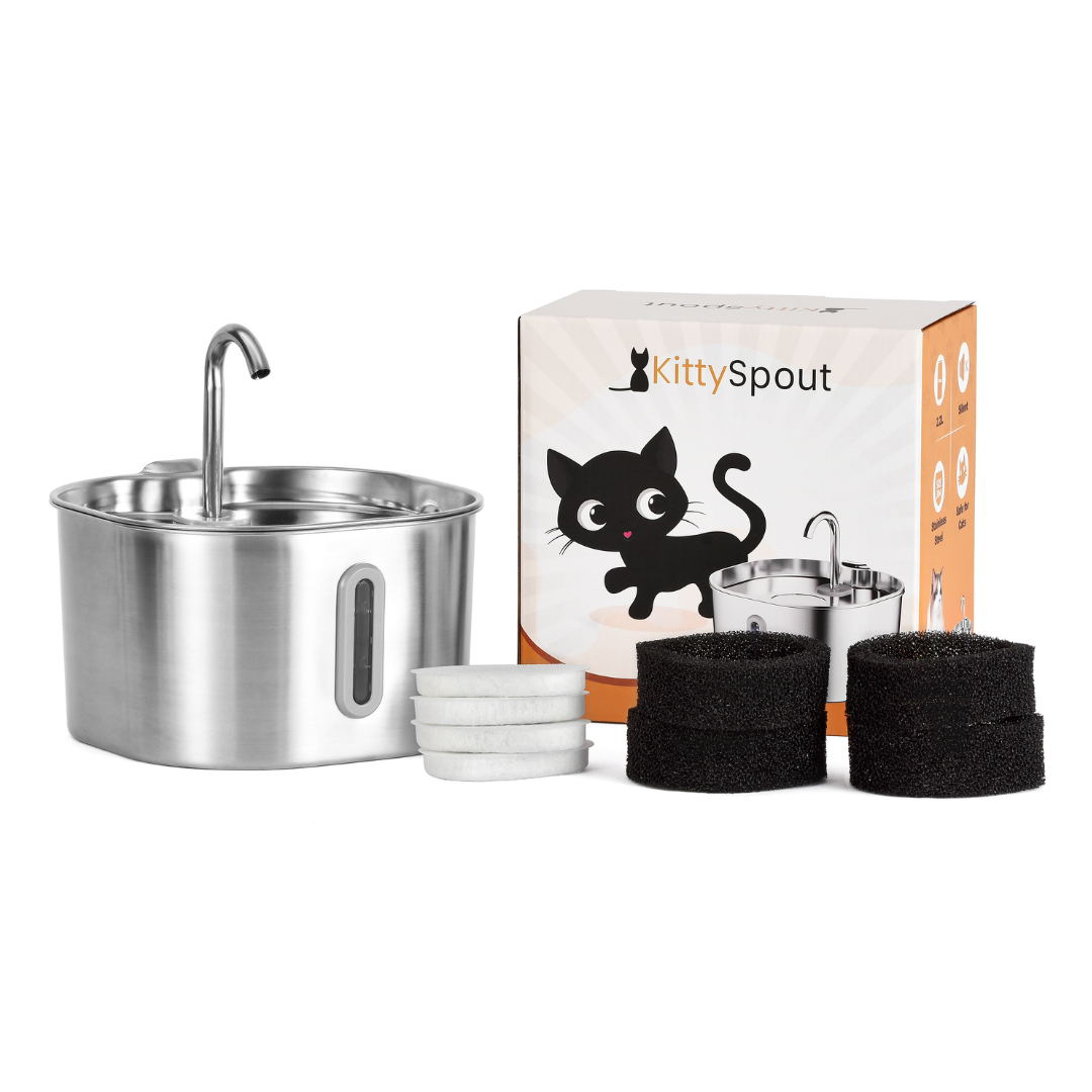 Like New The KittySpout - Health & Happiness Cat Kit (2.2L) - 4 Month: KittySpout + 8 filter sets + AC adapter + FREE gift