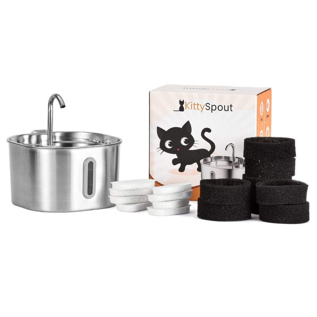 Like New The KittySpout - Health & Happiness Cat Kit (2.2L) - 4 Month: KittySpout + 8 filter sets + AC adapter + FREE gift