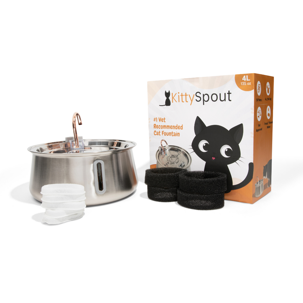 Like New The KittySpout 2.0 - Health & Happiness Cat Kit - 2 Month: KittySpout + 4 filter sets + AC adapter