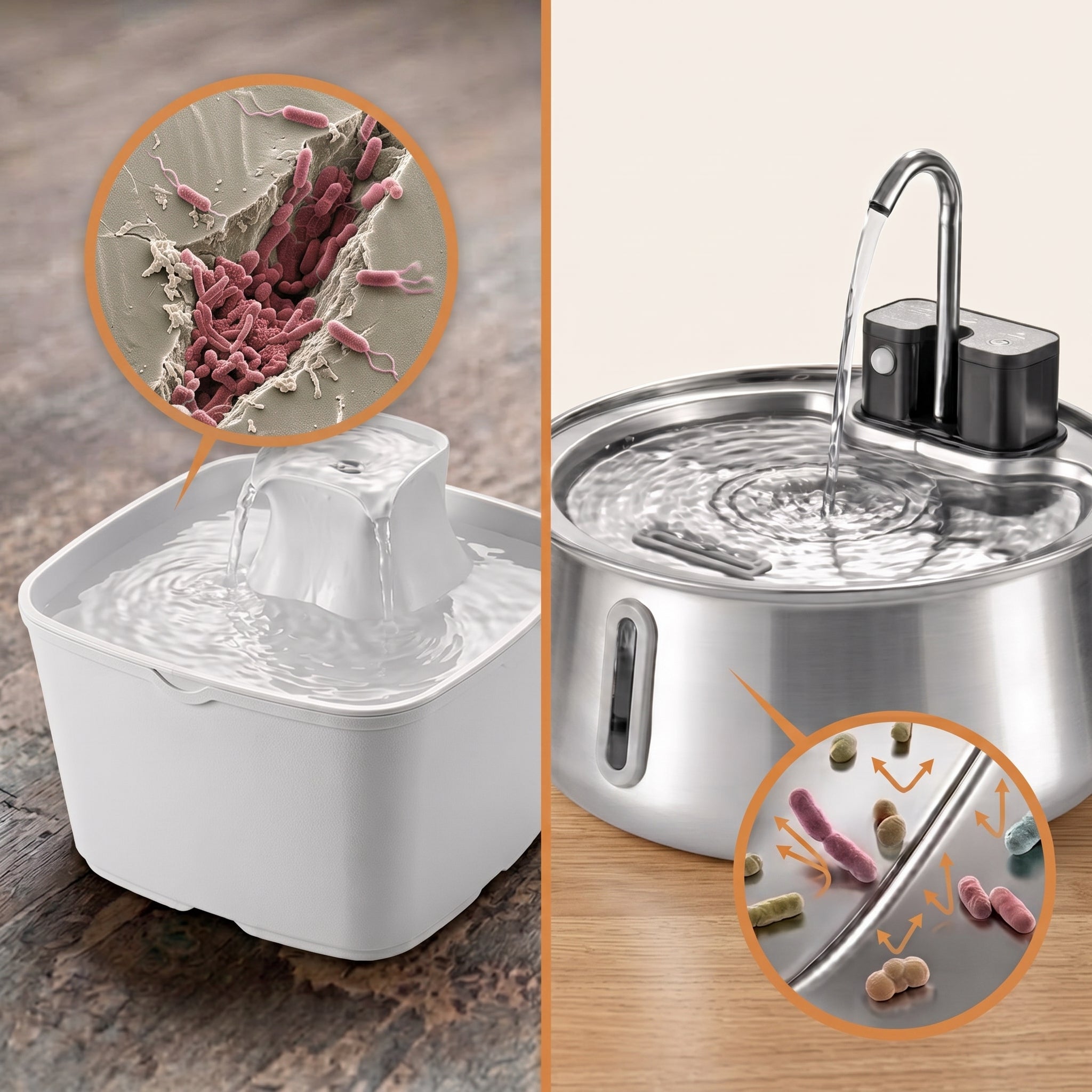 Plastic & Ceramic Fountains Cause Kidney Harming Biofilm