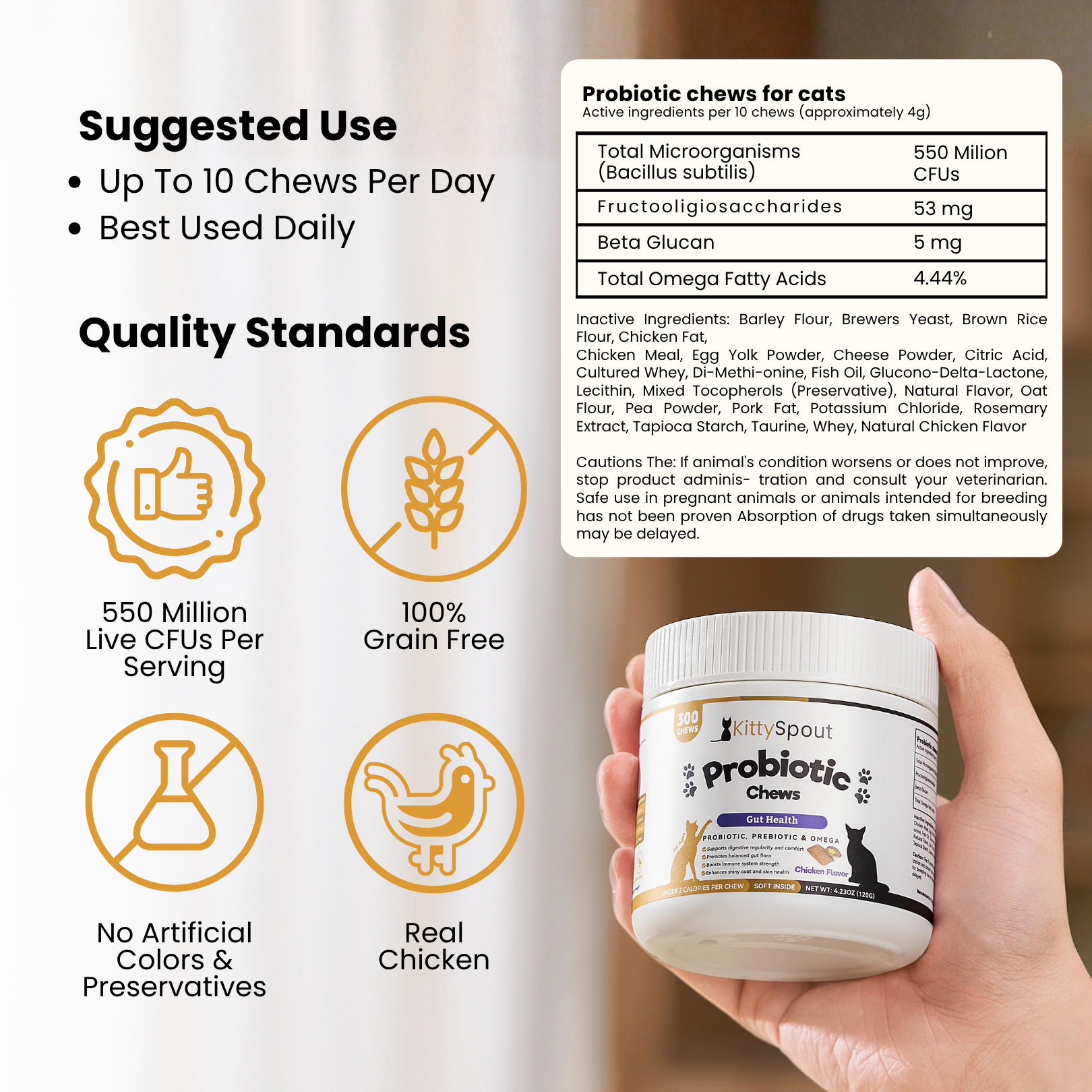 KittySpout Probiotic Chews - 90 Day Supply